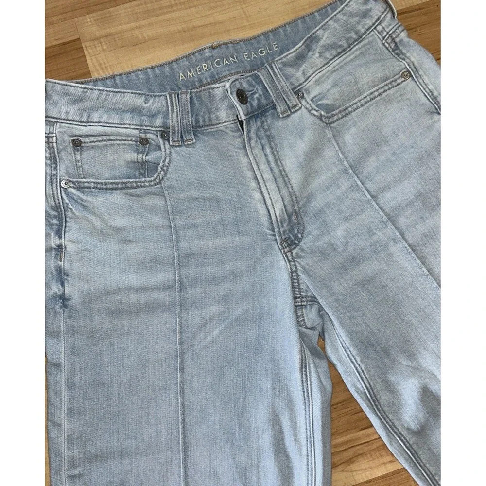 American Eagle Boho Wide Leg Crop Jeans Festival Relaxed Fit Sz 6 X-short 32x25